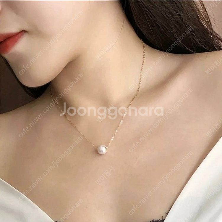 [완전 새것]7.5~8mm진주 18K 목걸이--3