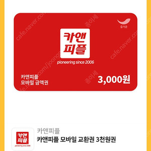 카앤피플 3천원권 -> 500원 판매