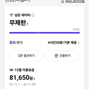 sk데이터 2기가