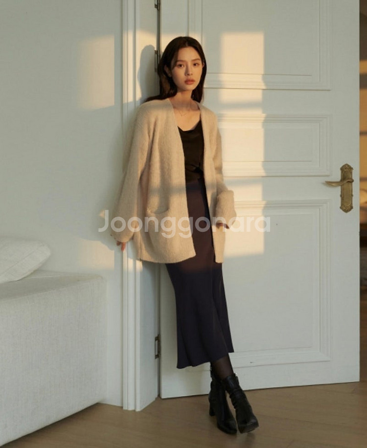 시에 sie 브러쉬드 루즈 가디건 크림--1