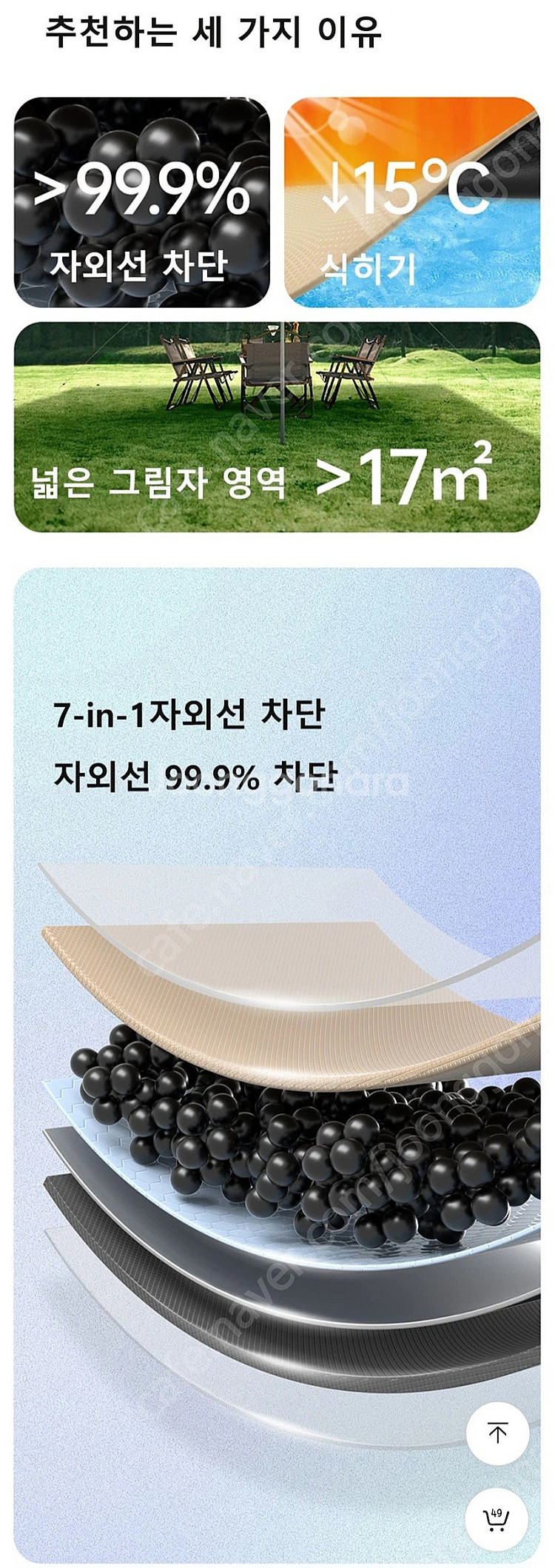 네이처하이크 블랙코팅 타프 팝니다.--0