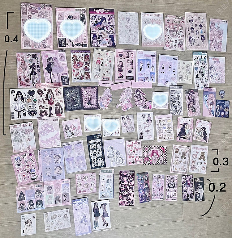 스티커 문구 대량) 밀키하트 도미월드 냘님 페가콘 마미...--1