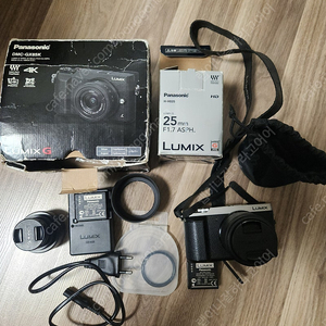 파나소닉 DMC-GX85K + 번들렌즈, 번들렞 + Lumix G 25mm 렌즈(H-H025) 팝니다.