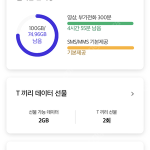 Skt 데이터 2기가 2800원