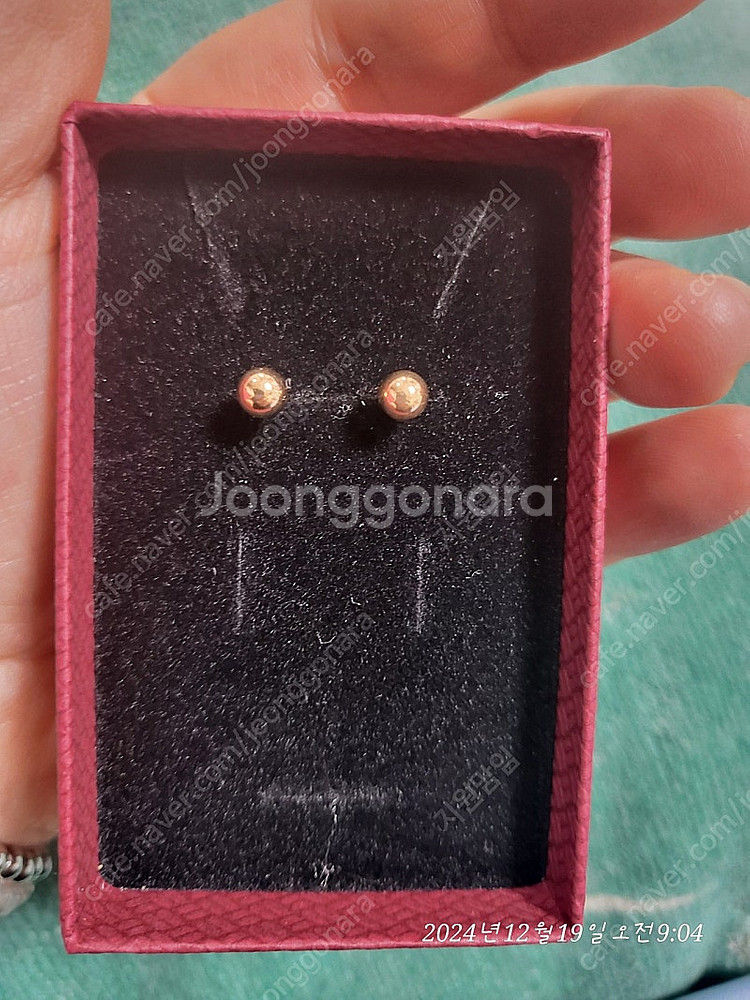 14k 로즈골드 피어싱귀걸이(한쌍)--1