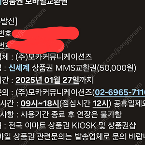 신세계 mms 상품권 5만원