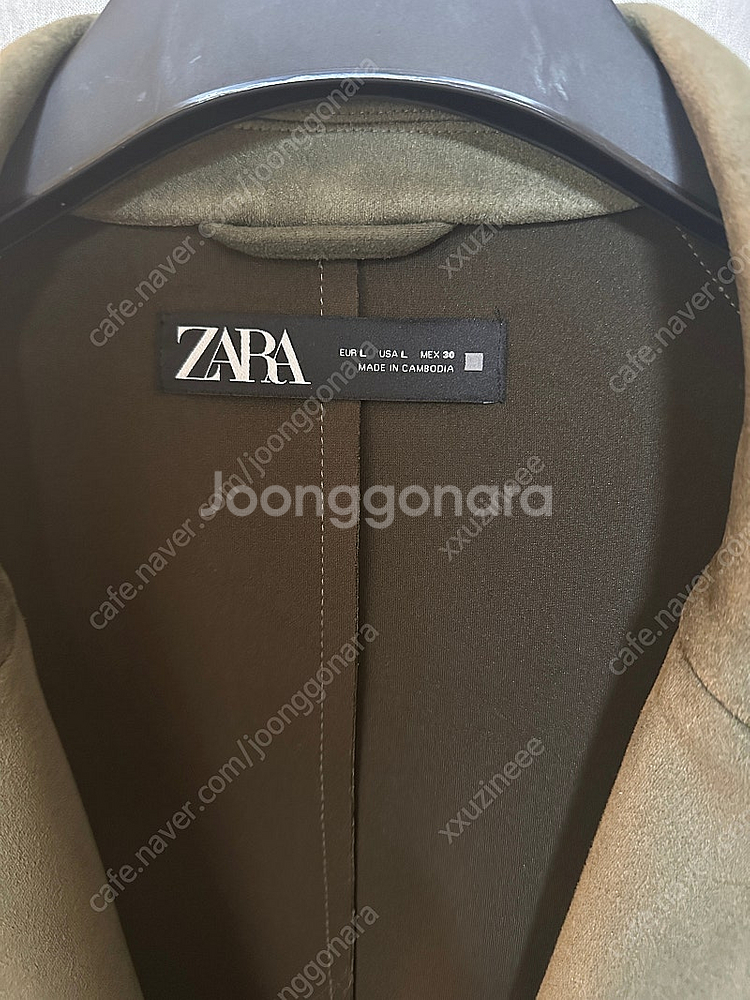 자라 스웨이드 벨트 자켓 코트 L--2