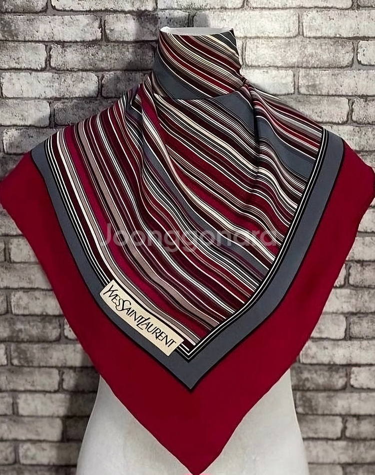 YSL 입생로랑 실크 스카프 빈티지--0