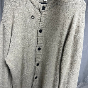 Baby Alpaca Brushed Crew Neck Cardigan_ Sage Grey 팝니다(XL)