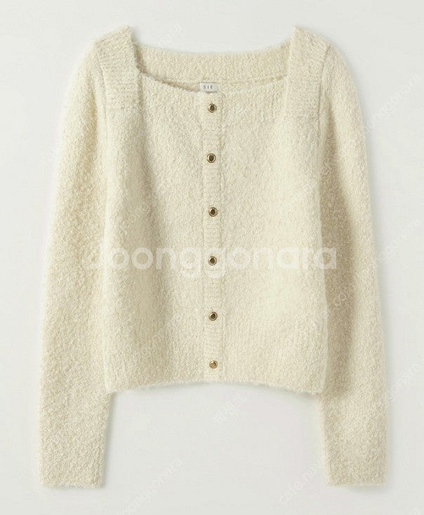 시에 Sie 아치 부클레 버튼 니트 크림 새상품 판매--2