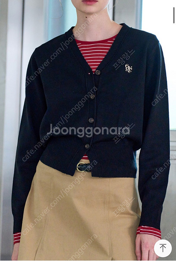 제너럴아이디어 에센셜 가디건 블랙 (새제품)--0