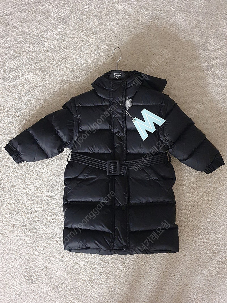 미미씨엘 새제품 블랙 덕다운 롱패딩 110사이즈--2