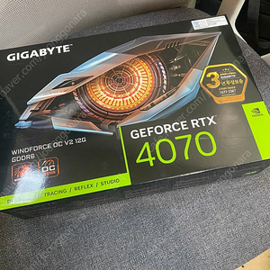 GIGABYTE 기가바이트 지포스 RTX 4070 WINDFORCE OC V2 D6 12GB 미개봉 팝니다.