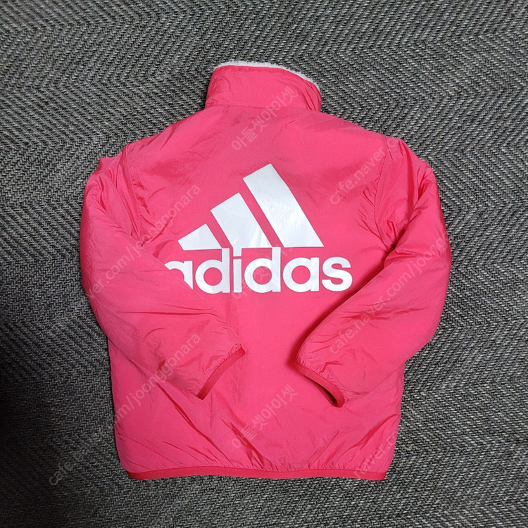 아디다스 키즈 120사이즈 양면 리버시블 후리스 자켓 아동 주니어 여아 집업 자켓--5