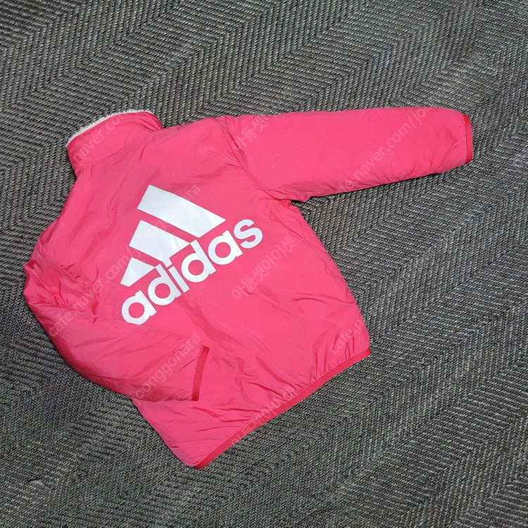 아디다스 키즈 120사이즈 양면 리버시블 후리스 자켓 아동 주니어 여아 집업 자켓--6