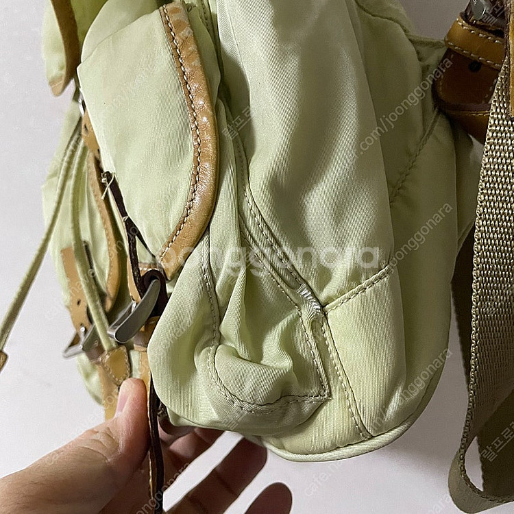 빈티지 프라다 포코노 나일론 삼각로고 투포켓 미니백팩--4