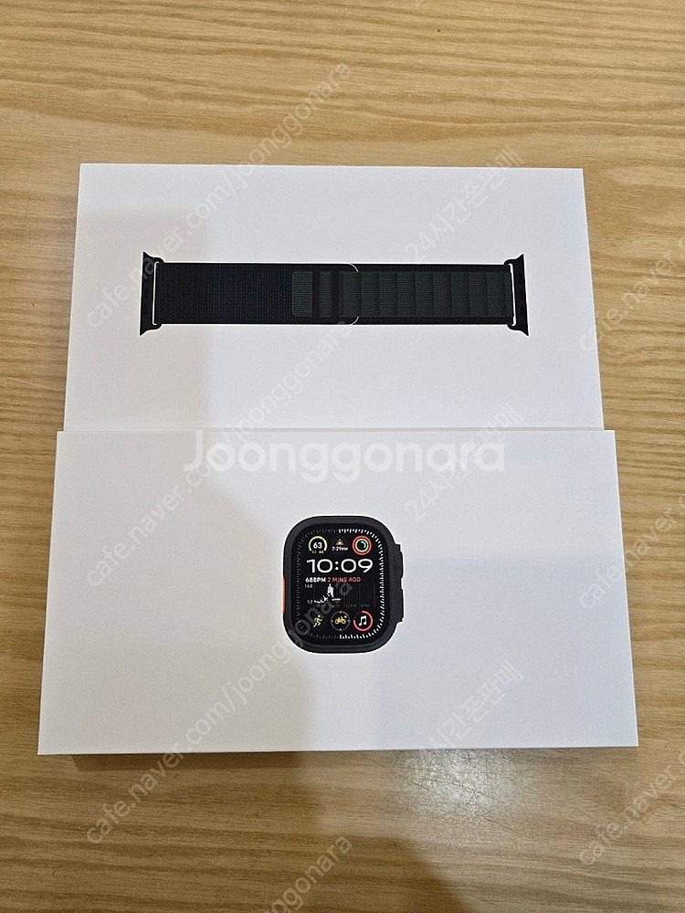애플워피울트라2블랙49mm 다크그린알파인루프L 셀룰러자...--1