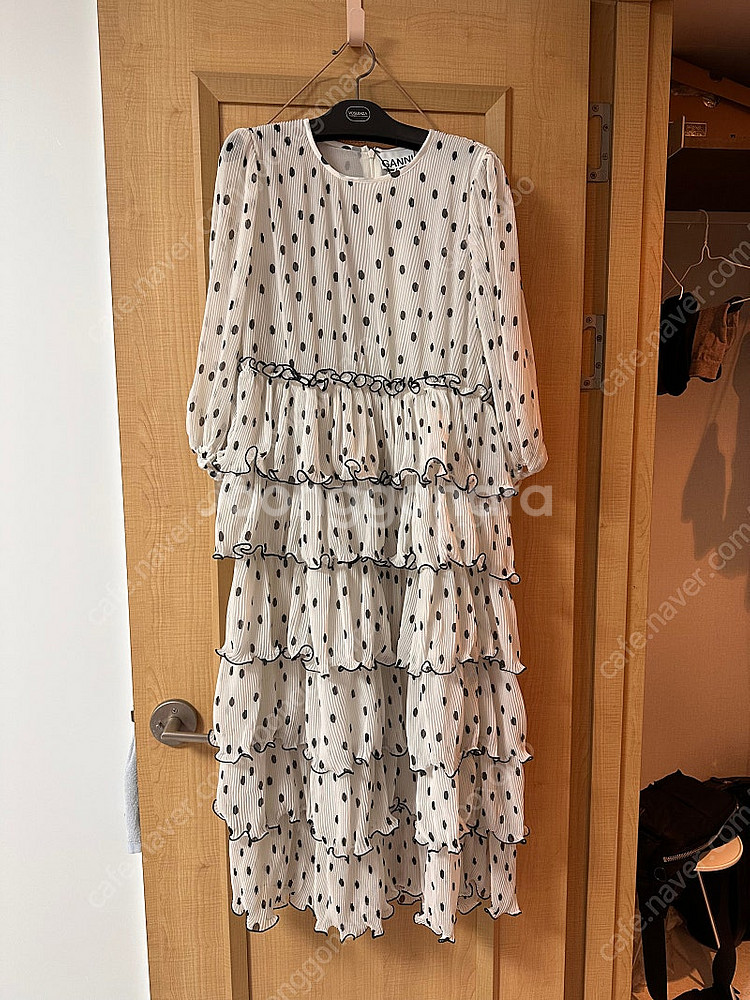Ganni 폴카 도트 원피스 34 새상품--1