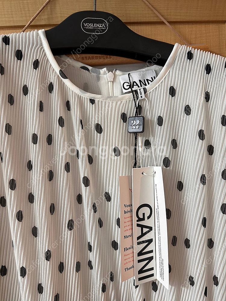 Ganni 폴카 도트 원피스 34 새상품--3