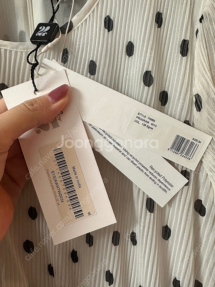 Ganni 폴카 도트 원피스 34 새상품--4