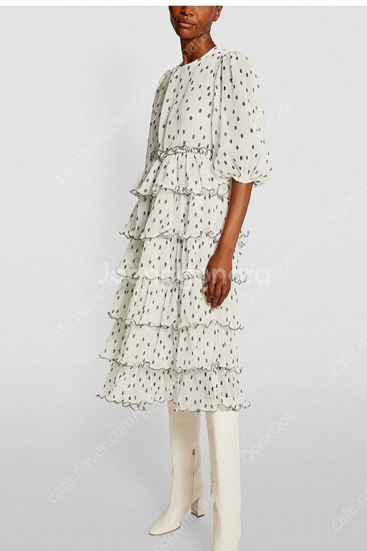 Ganni 폴카 도트 원피스 34 새상품--5