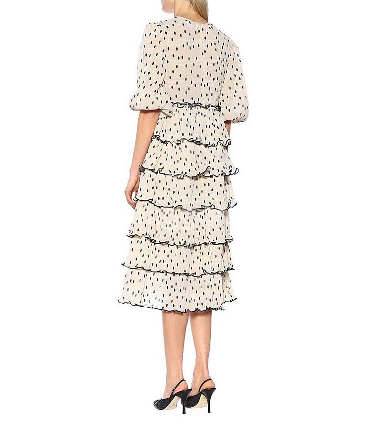 Ganni 폴카 도트 원피스 34 새상품--6