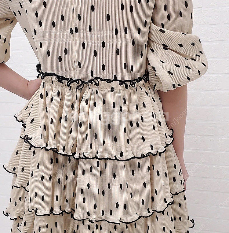 Ganni 폴카 도트 원피스 34 새상품--9