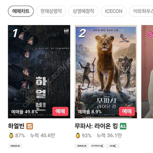 CGV 용산 압구정 씨네드쉐프 2인 관람권 7만원 예매해드립니다