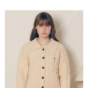 로라로라 CABLE COLLAR KNIT CARDIGAN