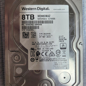 WD80EMAZ 8테라 HDD 8만원