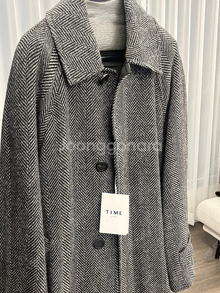 타임옴므 헤링본 발마칸 코트--0