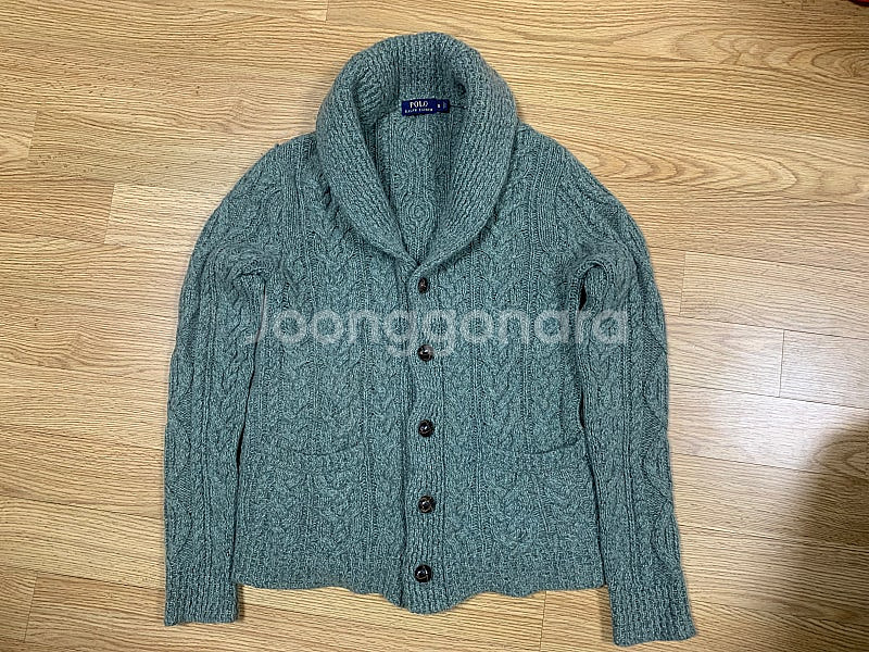 폴로 S 아란 울 니트 가디건--1