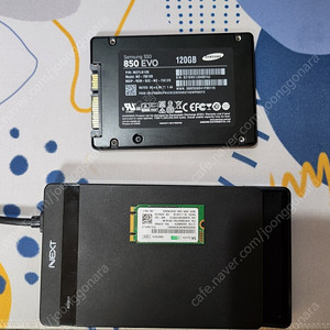 삼성 850 EVO 120GB (외장 케이스 포함)+ 하이닉스 M.2 SATA 128GB +