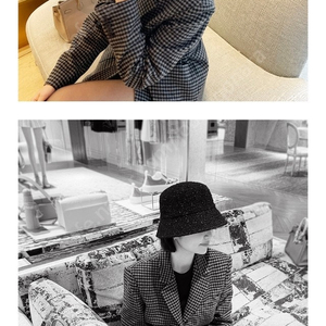 블랑쇼 블랙 트위드 모자 Black dahlia tweed hat 달리아모자