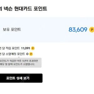 넥슨현대카드포인트 넥슨캐시 83,000원 판매(89%)