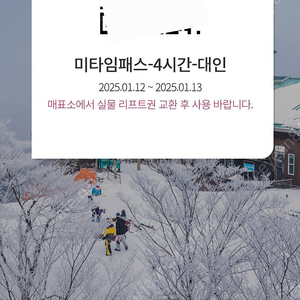 곤지암 1월12일 일요일 4시간 리프트권 팝니다.