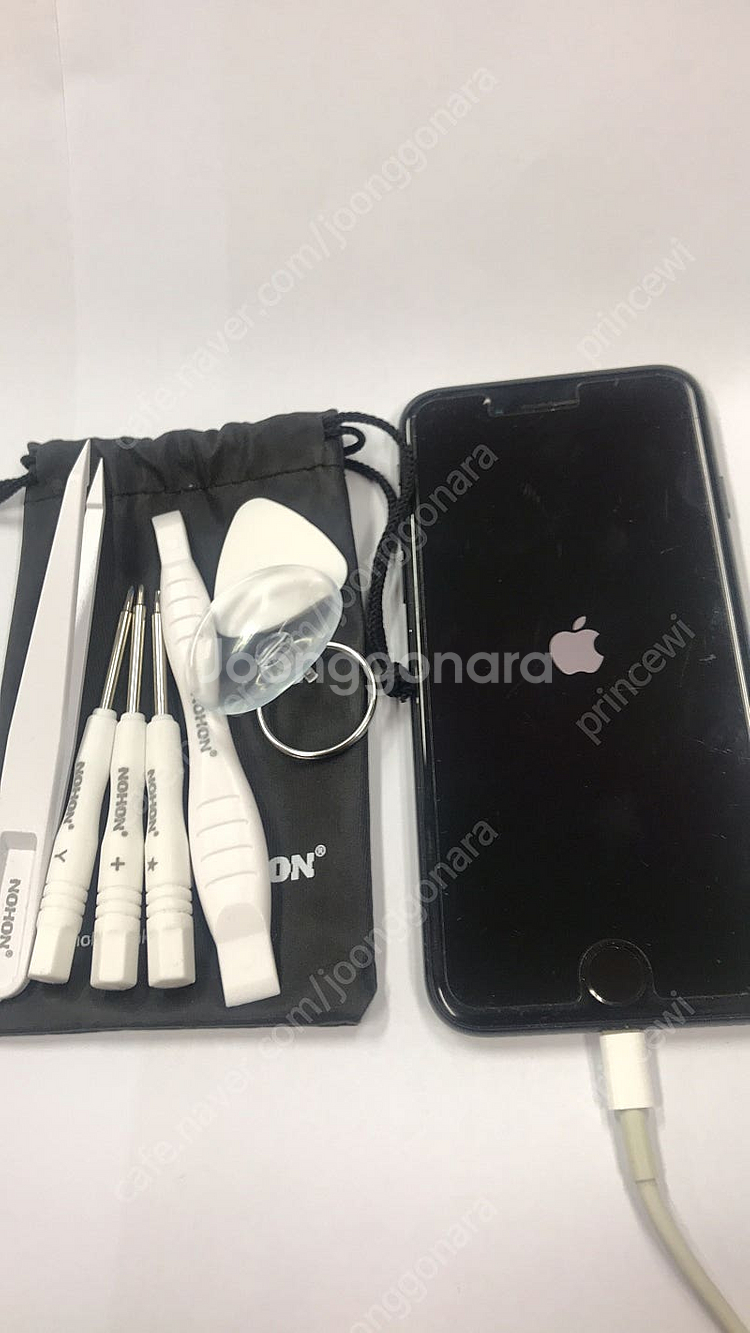 아이폰7 블랙 128G 부품용 배터리성능100%+공구셋...--4