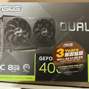 ASUS DUAL 지포스 RTX 4060 O8G OC D6 8GB