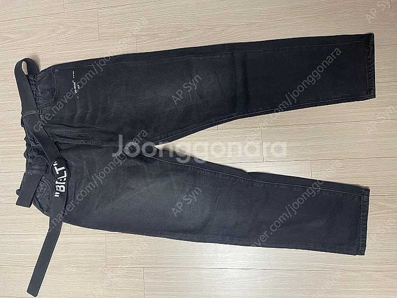 오프화이트 Slim low crotch 블랙진 33--1