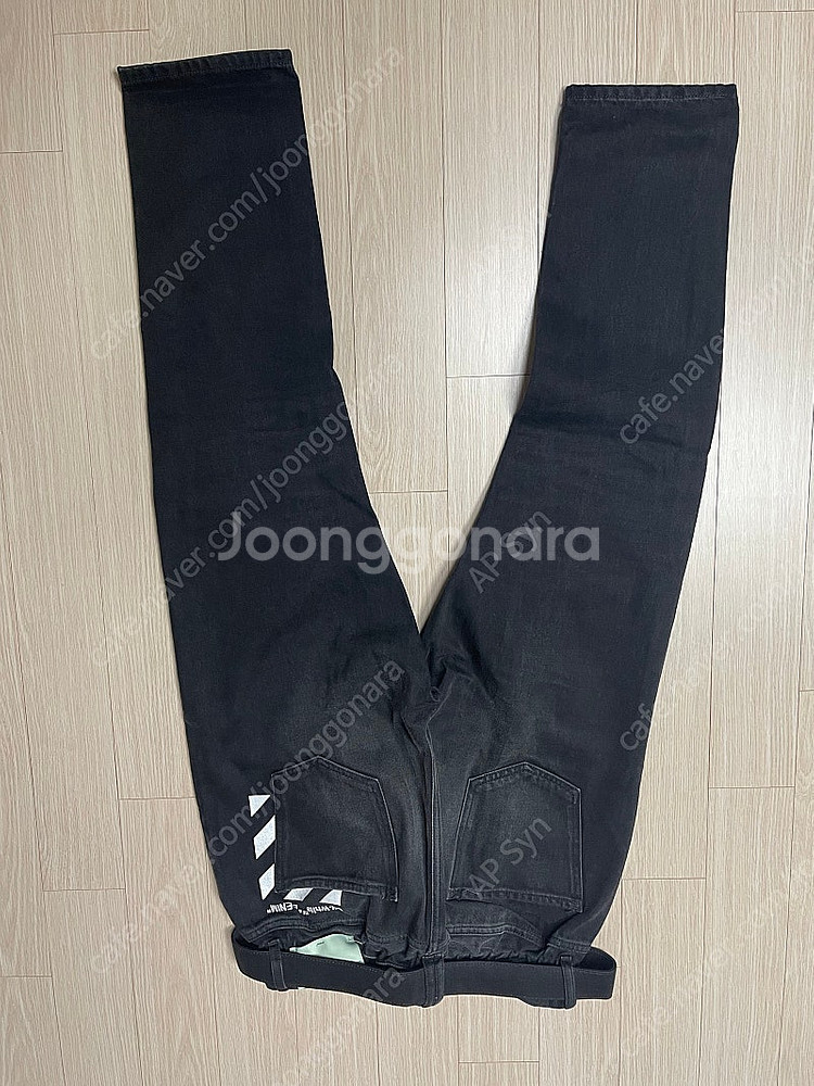 오프화이트 Slim low crotch 블랙진 33--2