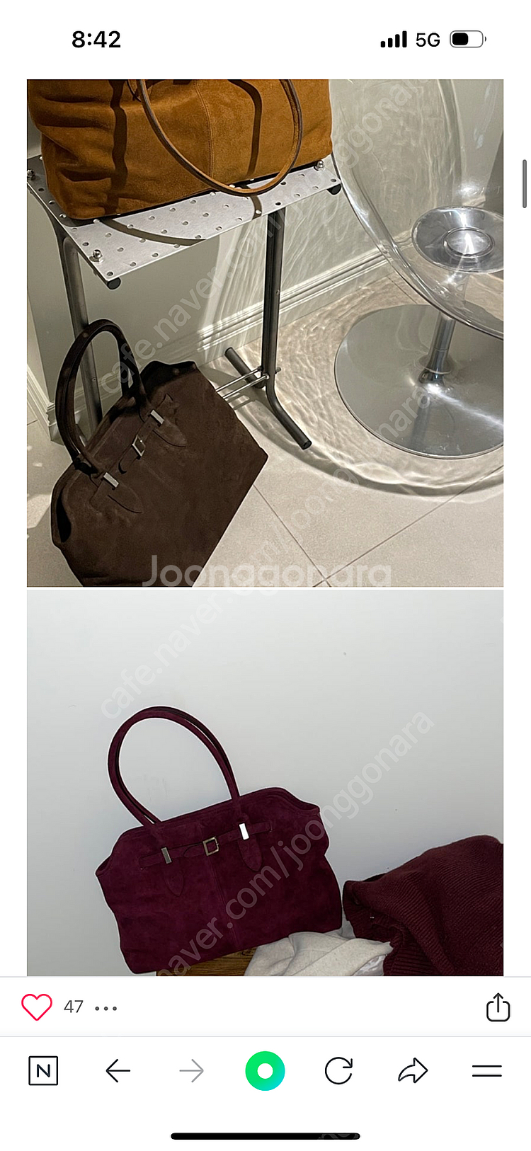 꺌랑 소가죽 가방 블랙라벨 bag 브라운--1