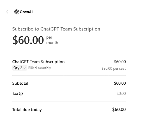 chat gpt 팀 플랜 1분 구해요.--0