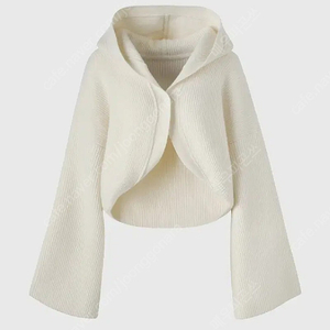 오르 wool cashmere hood cardigan - 아이보리