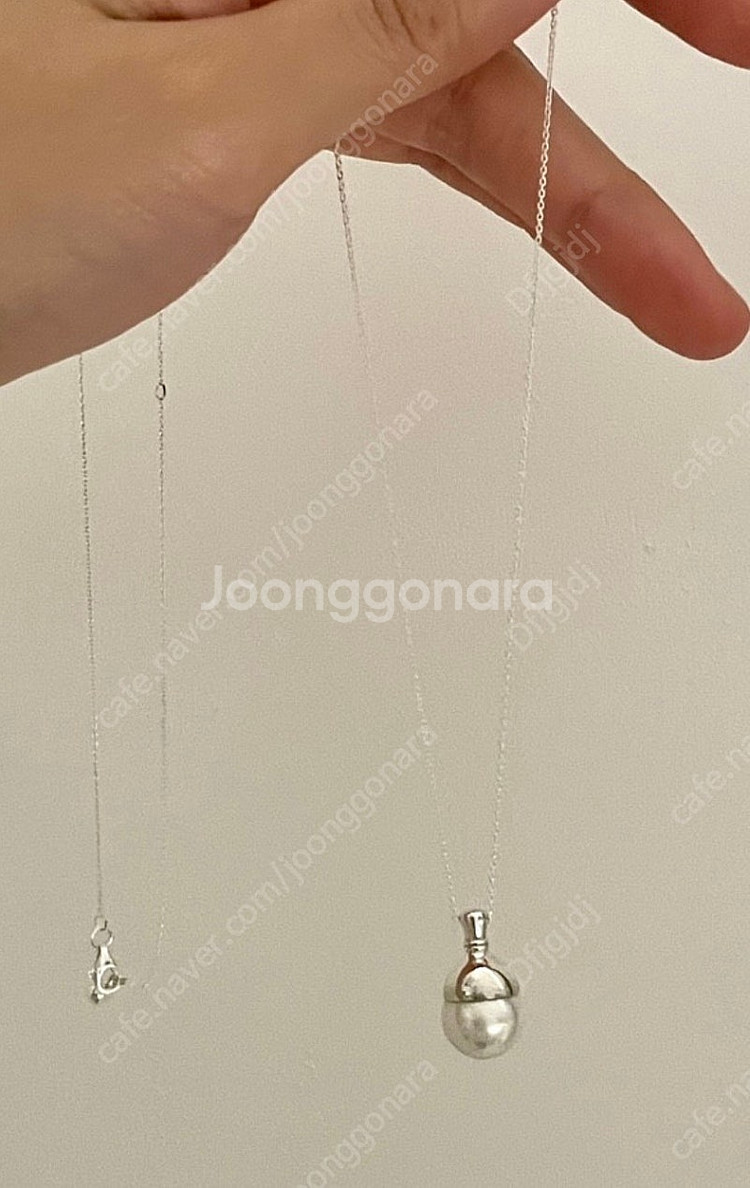 핵진주 실버 롱 체인 목걸이 65-70cm 새상품--4