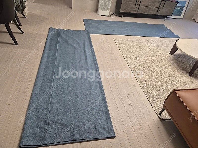 고급 커튼 커텐 풀셋트(속지/겉지) 총2셋트(퍼플/파랑...--0