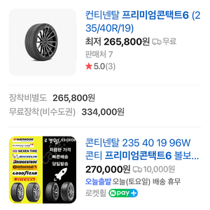 볼보S60 순정VOL 프리미엄컨택6 235/40R19