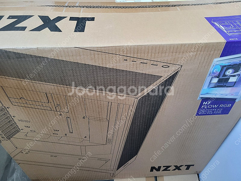 NZXT H7 FLOW V2 RGB화이트 미사용 제품 ...--0