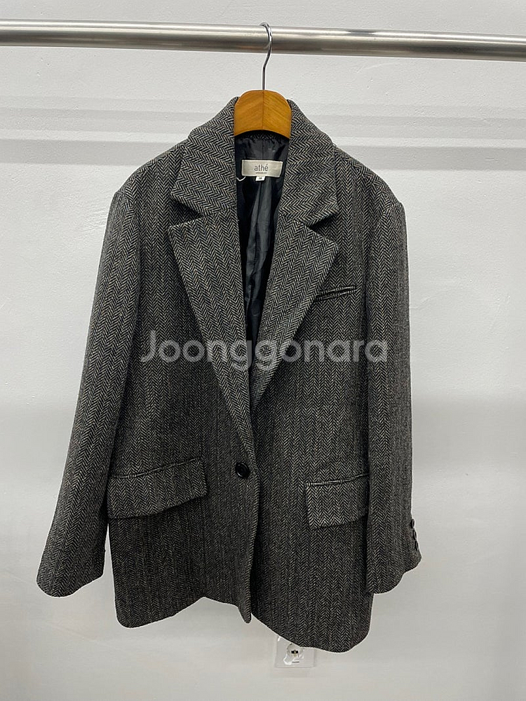 여성66)아떼 바네사브루노 울100% 헤링본 자켓 판매...--0