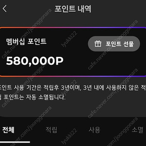 LG전자 멤버쉽 58만 포인트 팝니다