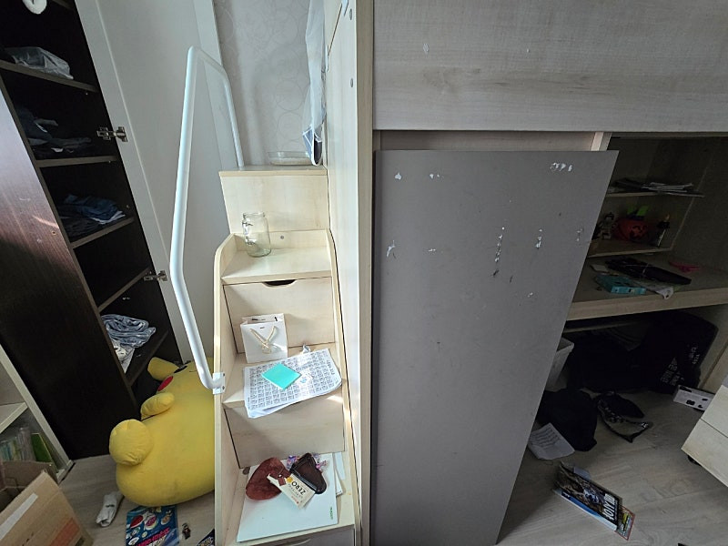 어린이 학생 이층침대 + 옷장 + 책상 벙커세트--2